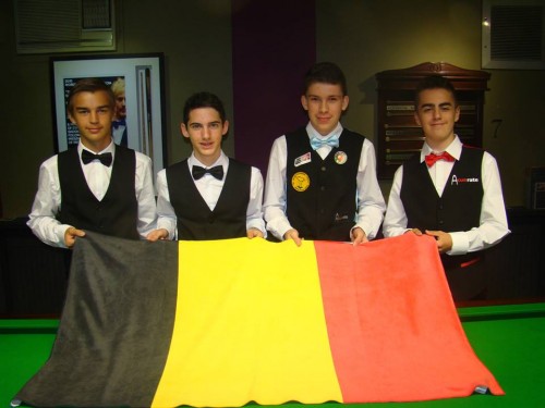 Het zilveren Belgische team op de Home Internationals in 2014